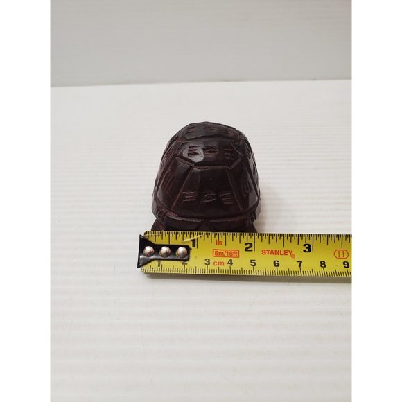 Vintage Ironwood Turtle Figurine / Handcarved Solid Wood Turtle Sculpture / - Picture 9 of 10